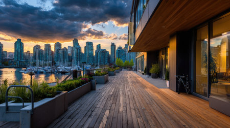 Dubai Marina at sunset, United Arab Emiratesの素材