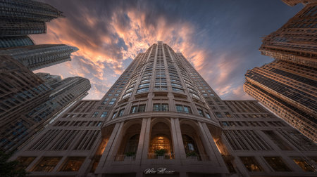 Dubai downtown skyscrapers. Dubai was the fastest developing city in the world between 2002 and 2008.の素材