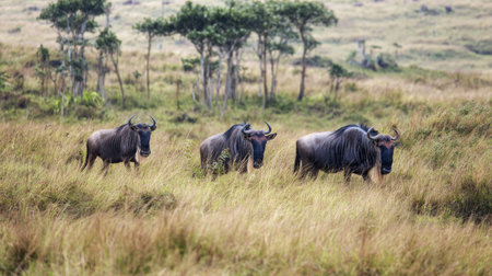 Wildebeest in Serengeti National Park, Tanzaniaの素材