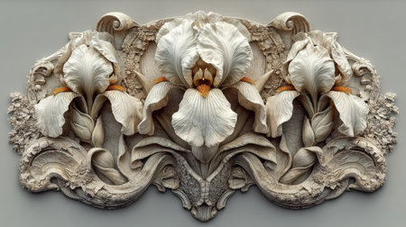 Luxury carved ornaments on the walls of the houseの素材