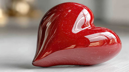 Red heart on a white background. Valentine's Day. 3dの素材