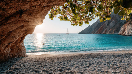 Beautiful beach in Kefalonia, Ionian Islands, Greeceの素材