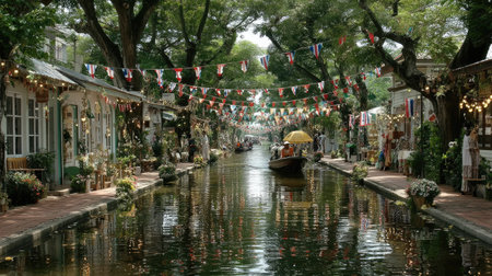 Canal in Ho Chi Minh city, Vietnam. Ho Chi Minh is the capital of Vietnam.の素材