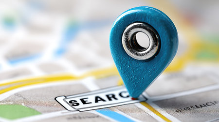 Close up of a key on a map. Shallow depth of field.の素材