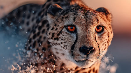 Close-up portrait of cheetah (Acinonyx jubatus)の素材