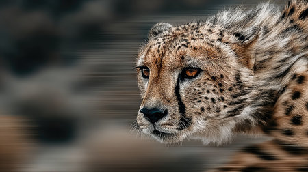 Cheetah portrait. Wildlife scene from Africa. Digital painting.の素材