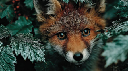 Portrait of a red fox in the forest. Close-up.の素材