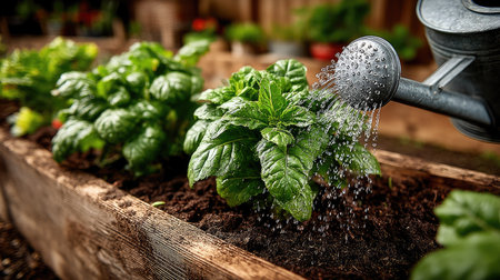 Watering plants in the greenhouse. Selective focus. nature.の素材