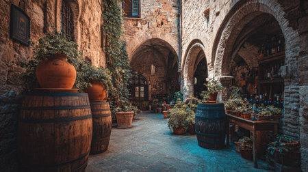 Old wine cellar in the medieval city of Dubrovnik, Croatiaの素材