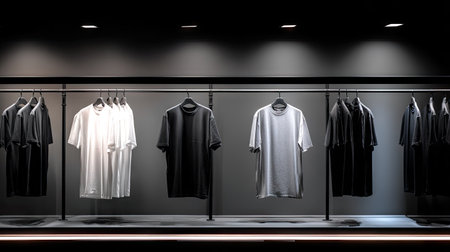 luxury and fashionable brand new european different clothes shop windowの素材