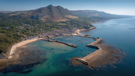 Aerial view of the town of Ardara in County Donegal - Irelandの素材