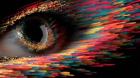 Human eye close up. 3d rendering, 3d illustration.の素材