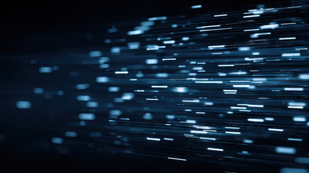 Futuristic blue abstract background with glowing particles. 3d renderingの素材