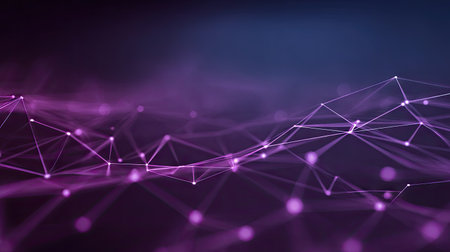 3d rendering of abstract digital technology background with connecting dots and linesの素材