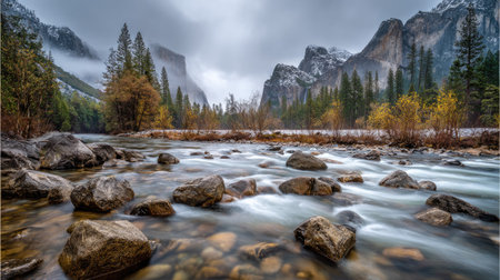 Yosemite National Park, California, United States. Fall season.の素材