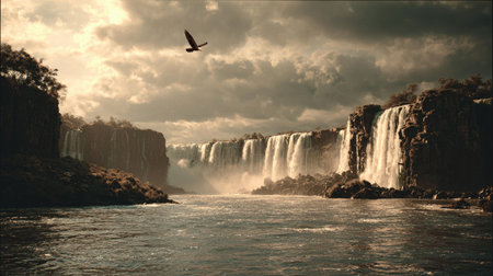 Iguazu Falls, one of the most powerful waterfalls in the worldの素材