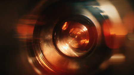 close up of a car headlight in the dark, abstract backgroundの素材
