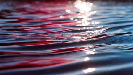 Abstract background of water rippled with bokeh lights.の素材