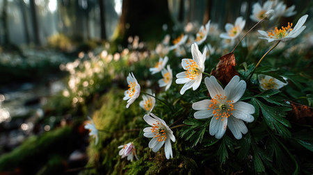 Anemone nemorosa, wood anemone, windflowerの素材