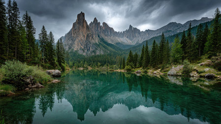 Dolomites, Italy. The Dolomites are a mountain range in the Italian region of South Tyrol.の素材