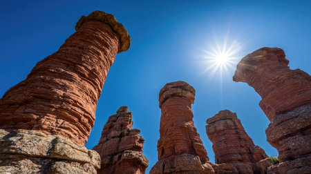 Sunny day in Arches National Park, Utah, USA.の素材