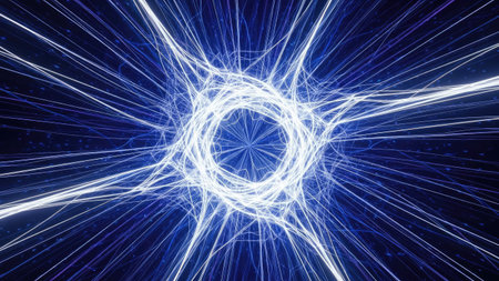 3D illustration of abstract fractal for creative design looks like fireworksの素材