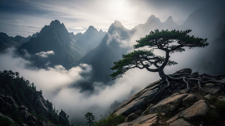 Beautiful landscape of Huangshan Huangshan National Park, Chinaの素材