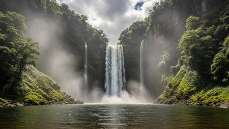 Scenic view of the Waikato Falls in New Zealand.の素材