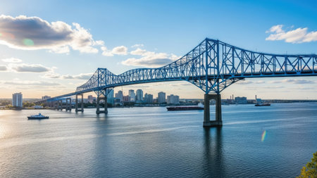 Panoramic view of Portland, Oregon, United States of America at sunsetの素材
