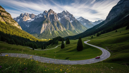 Panoramic view of the Dolomites, South Tyrol, Italyの素材