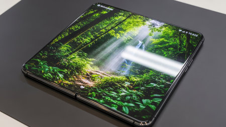 New Apple iPhone X on display in a shop.の素材