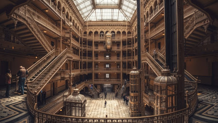 Interior of Galleria Vittorio Emanuele II in Milan, Italy. The Galleria Vittorio Emanuele II was designed by the famous Italian architect Giuseppe Mengoniの素材