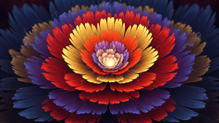 Macro closeup of fractal flower, digital artwork for creative graphic designの素材