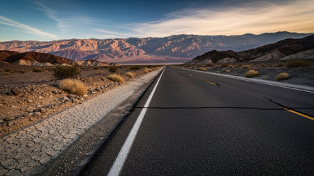 Road in Death Valley National Park, California, United States of Americaの素材