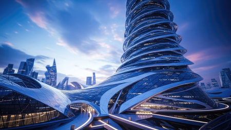 Shanghai Lujiazui Finance and Trade Zone of the modern cityの素材