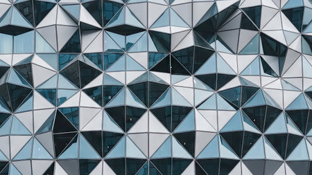 Detail of the facade of a modern building in Lisbon, Portugalの素材