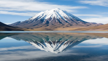Mt.Fuji reflected in the Laguna Parinacotaの素材