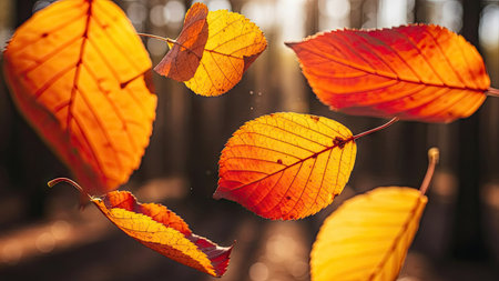Autumn leaves in the forest. Fall background. Autumn background.の素材