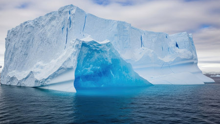 Antarctic iceberg in the ocean, Antarctic Peninsula, Antarctica.の素材