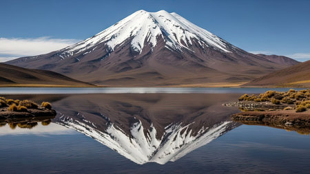 Mt. Fuji reflected in the Laguna Colorada, Boliviaの素材