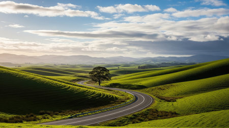 Countryside road in Tuscany, Italy. Rural landscape.の素材