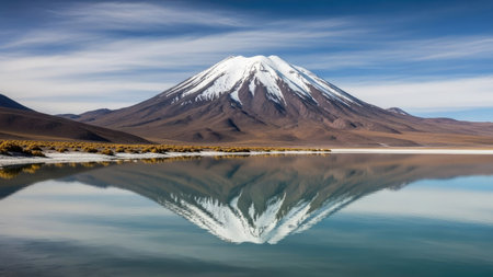 Mt.Fuji reflected in the Laguna Colorada, Boliviaの素材