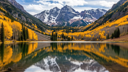 Autumn in Banff National Park, Alberta, Canada. The concept of active, ecological and photo tourismの素材