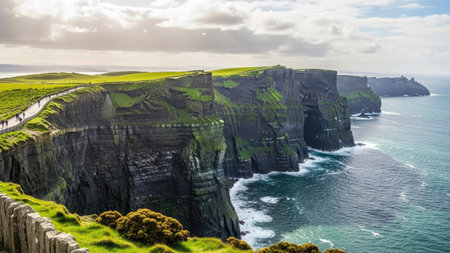 Famous Cliffs of Moher in County Clare, Ireland.の素材