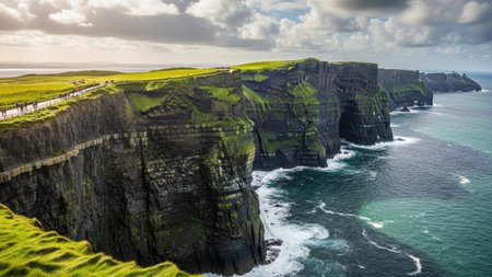 Famous Cliffs of Moher in County Clare, Ireland.の素材