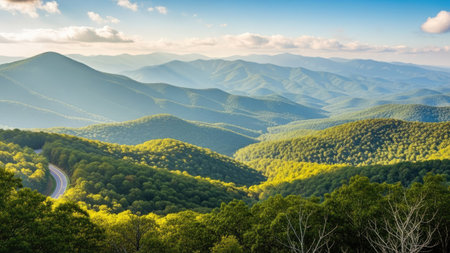 Panoramic view of the valley in the Carpathian mountainsの素材