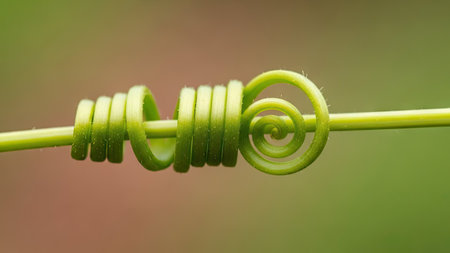 green spiral on green background, macro photo with shallow depth of fieldの素材