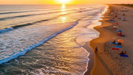 Sunset on the beach of Cabo da Roca, Portugalの素材