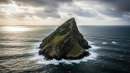 Panoramic view of the Faroe Islands. The Faroe Islands is a autonomous region of the Kingdom of Denmark.の素材