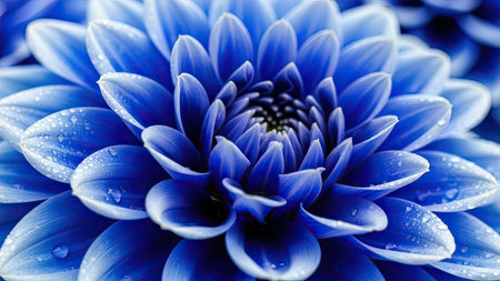 Blue chrysanthemum flower close-up macro photography.の素材
